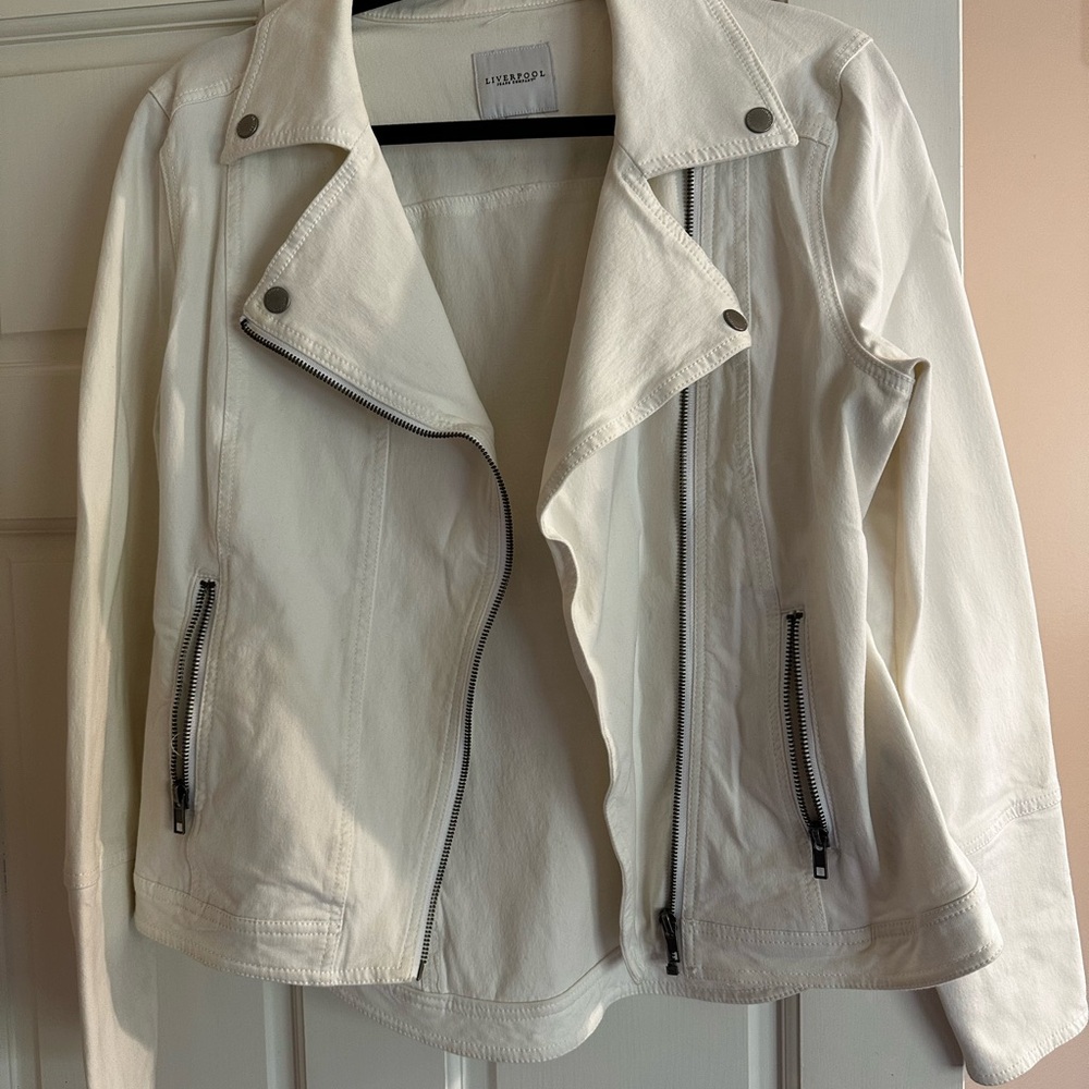 Women's White Leather Jacket